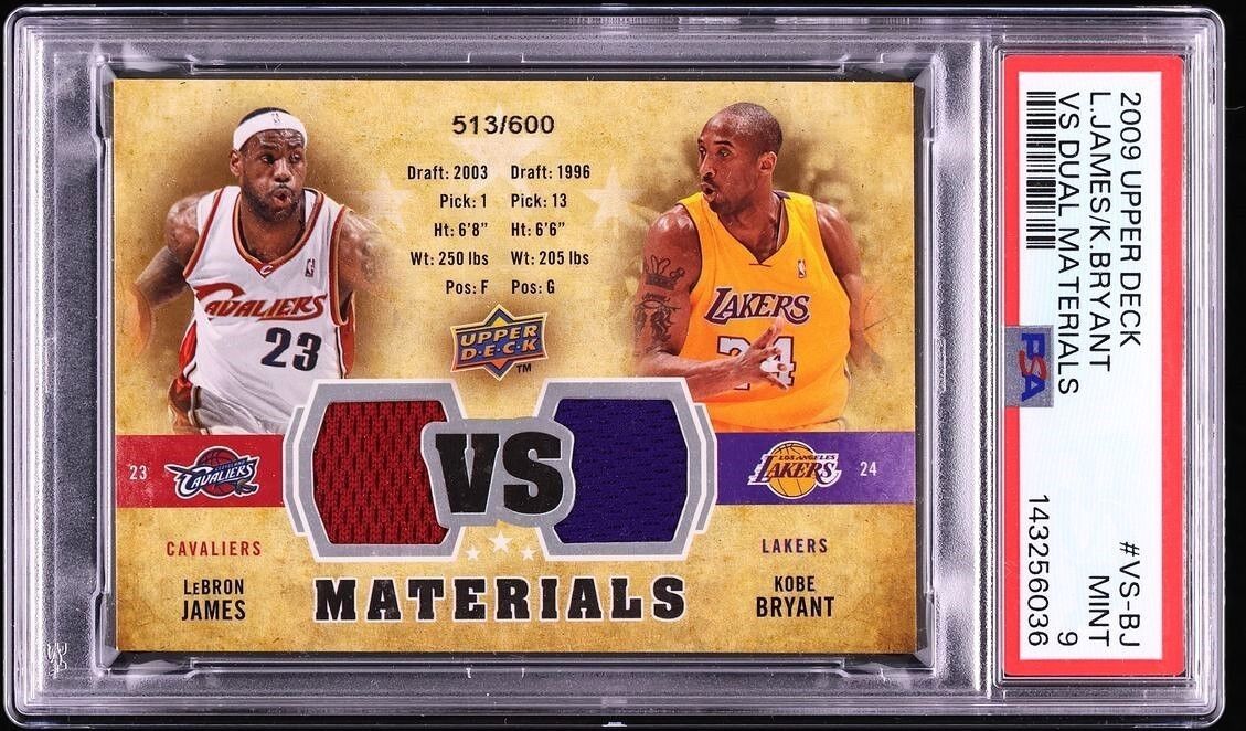 2009 Upper Deck Vs Materials Dual LEBRON JAMES KOBE BRYANT /600