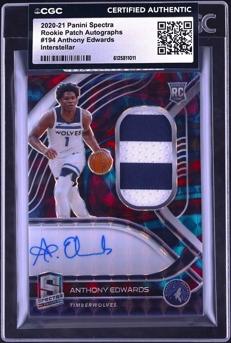 2020 Panini Spectra Interstellar Prizm Anthony Edwards RC PATCH