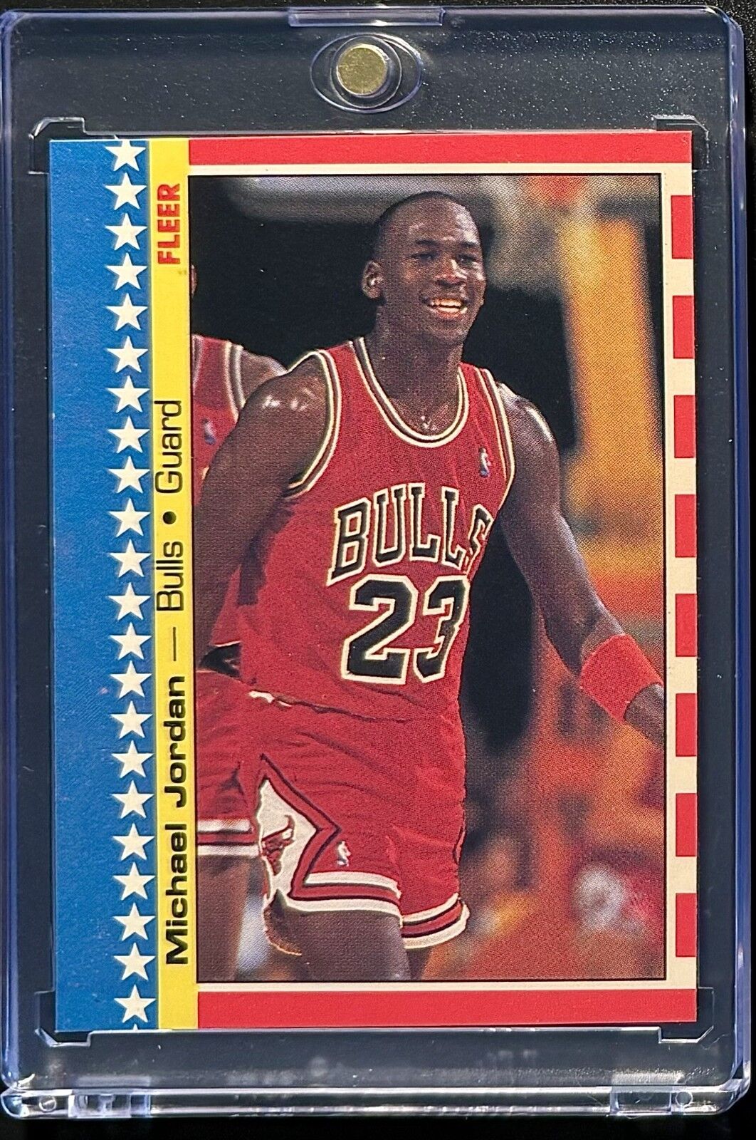 1987 Fleer Sticker #2 Michael Jordan Clean Sharp Gloss Bulls HOF